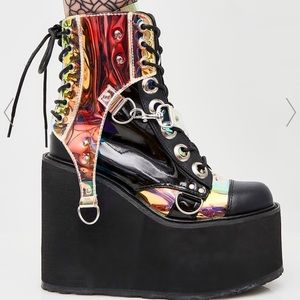 demonia black hole platform boots